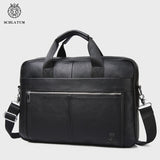 Luxe Leren Aktetas voor Heren - 15 Inch Laptoptas van Echt Leer