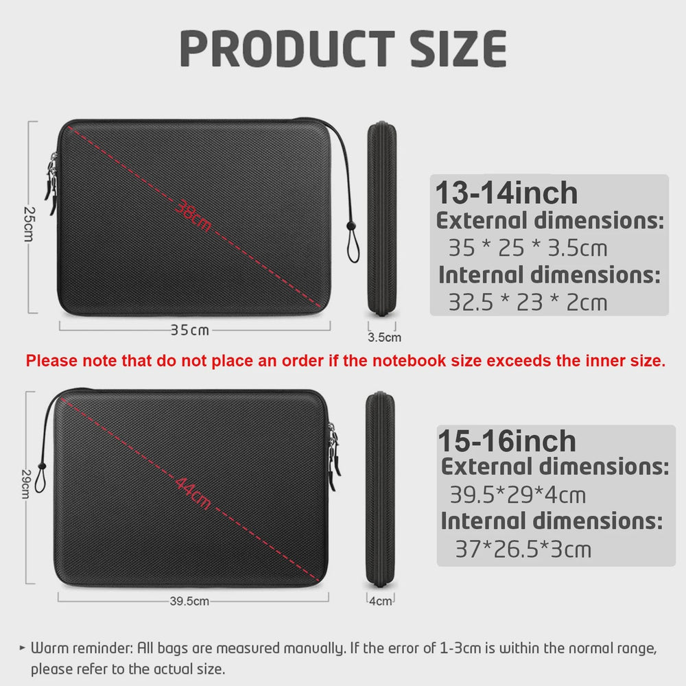 Schokbestendige EVA Laptop Sleeve Case voor 13-16 inch MacBook, HP, Dell, Lenovo
