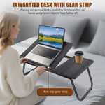 Opvouwbare Laptoptafel met 5 Hoogtestanden, Bekerhouder & Verstelbaar Bureau - Ideaal voor Bed, Bank of Balkon