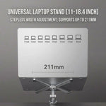 2-in-1 Afneembare Laptopstandaard met 360° Draaibare Basis & Tablet Arm - Opvouwbaar & Ruimtebesparend