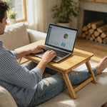 Houten Laptoptafel voor Bed & Bank - Opvouwbaar, Verstelbaar, met Lade
