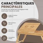 Opklapbare Bamboe Bedtafel met Verstelbare Hoogte & Kantelbaar Bureau - Ideaal voor Laptop, Ontbijt & Lezen