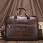 Luxe Leren Aktetas Heren - Draagbare Laptoptas & Schoudertas voor Kantoor en Reizen