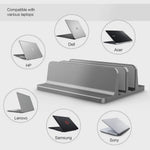 Verticale Laptopstandaard voor Macbook Air/Pro & Desktop - Dubbel & Verstelbaar (tot 17.3 Inch)