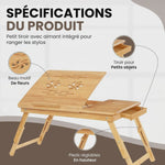 Opklapbare Bamboe Bedtafel met Verstelbare Hoogte & Kantelbaar Bureau - Ideaal voor Laptop, Ontbijt & Lezen