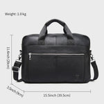 Luxe Leren Aktetas voor Heren - 15 Inch Laptoptas van Echt Leer