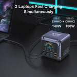 420W GaN Snellader met PD3.1: 140W USB-C Laadstation voor Laptops, Smartphones & Meer
