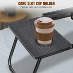 Opvouwbare Laptoptafel met 5 Hoogtestanden, Bekerhouder & Verstelbaar Bureau - Ideaal voor Bed, Bank of Balkon