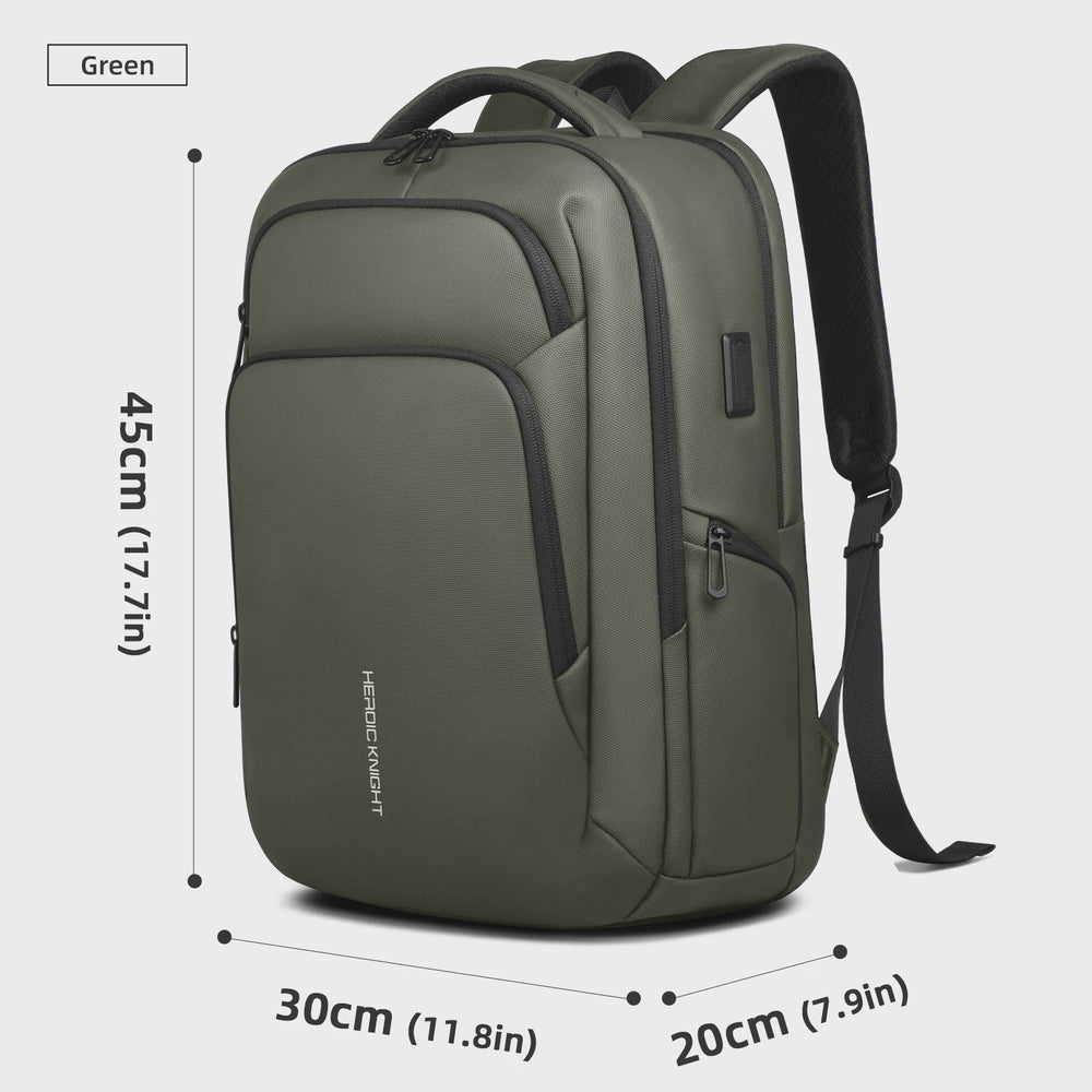 Multifunctionele Zakenrugzak voor Heren - Waterdicht, 17.3" Laptopvak & USB Oplaadpoort - Ideaal voor Werk & Reizen